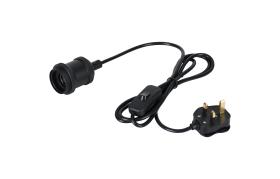 D1056  Dreifa Lampholder Table Lamp Kit For Shade, 1 Light E27, Satin Black